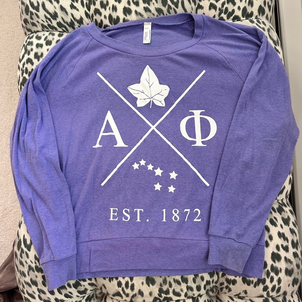 American Apparel Purple Alpha Phi Sorority Sweatshirt Size M
